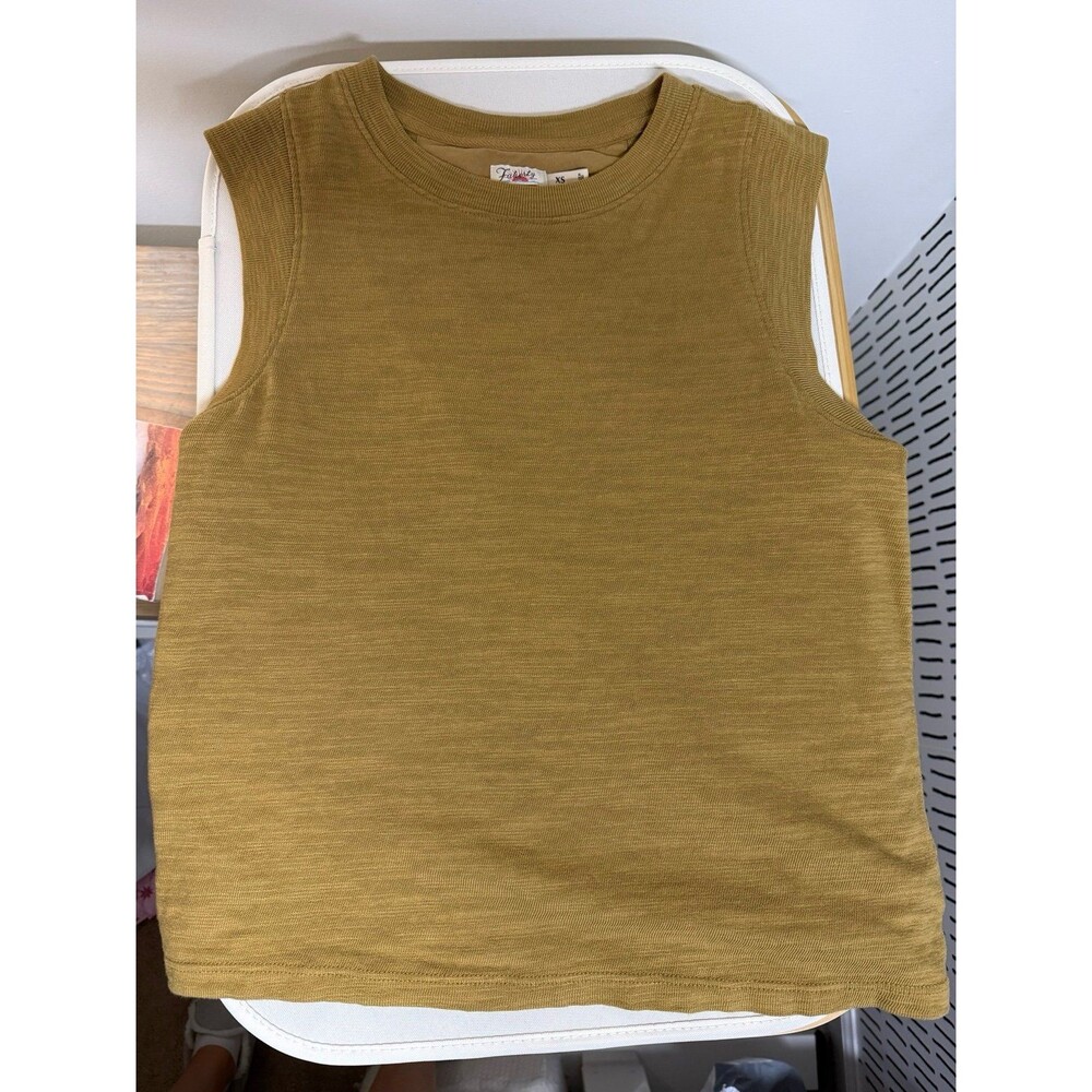 Faherty Women’s Sunwashed Slub Muscle Tank Antique Bronze XS Lightweight Top